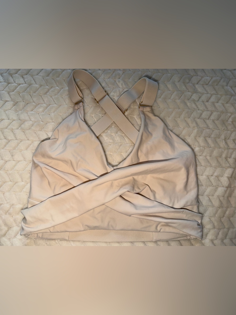 Buffbunny Collection Candy Wrap Sports Bra Ivory Size Medium